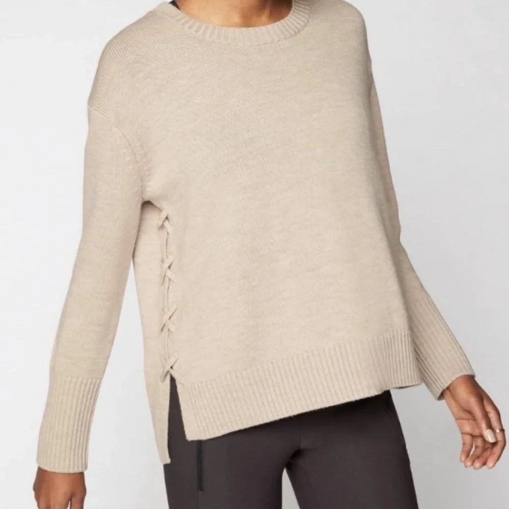 Athleta Oversized Merino Side Lace Sweater EUC